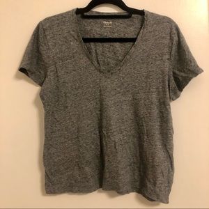Madewell Gray V-Neck T-Shirt